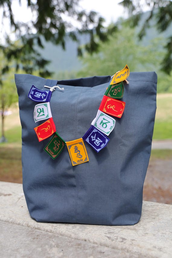 Mini Tibetan Prayer Flag Backpack Charm – Handmade Nepal Om Mani Padme Hum Flag Decoration—Nepal Souvenir