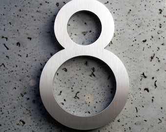 Modern House Numbers Aluminum Modern Font Number Eight 8