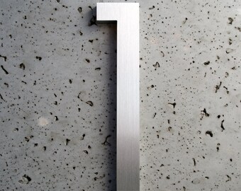 Modern House Number Aluminum Modern Font Number One