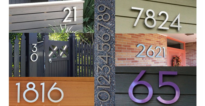 Modern House Numbers Aluminum Modern Font Number Four 4 image 2