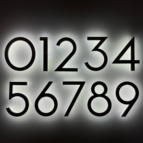 Modern Backlit House Numbers Etsy