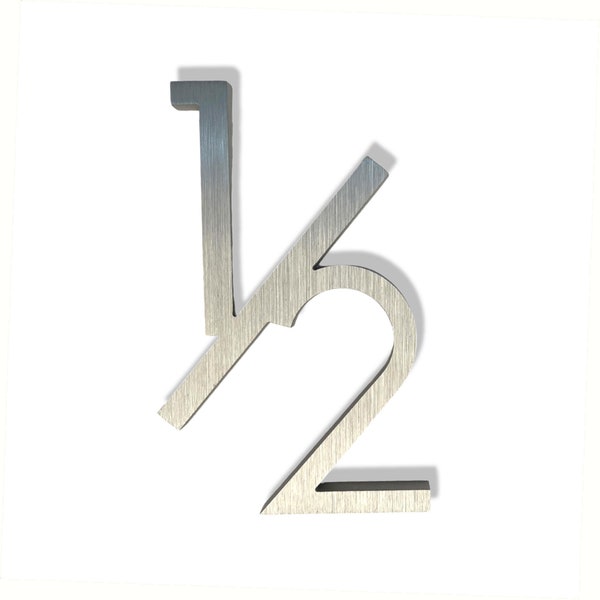 Modern House Numbers Aluminum Modern Font Number 1/2 Symbol