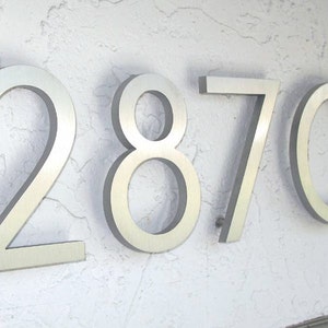 Modern House Numbers Aluminum Modern Font Number Four 4 image 3