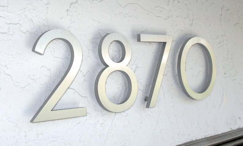 Modern House Numbers Aluminum Modern Font Number Four 4 image 3