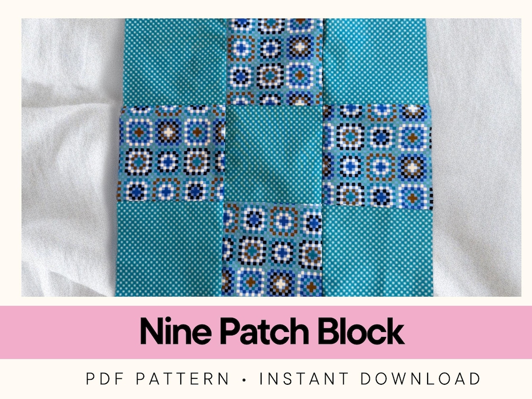Nine Patch Quilt Block on a Page • Beginner Quilting (instant Download ...
