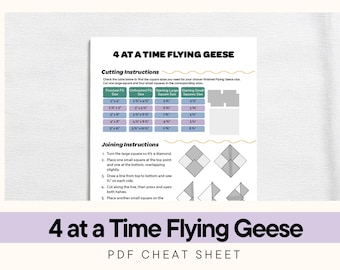 4-at-a-Time Flying Geese Cheat Sheet • Downloadable PDF Quilting Printable