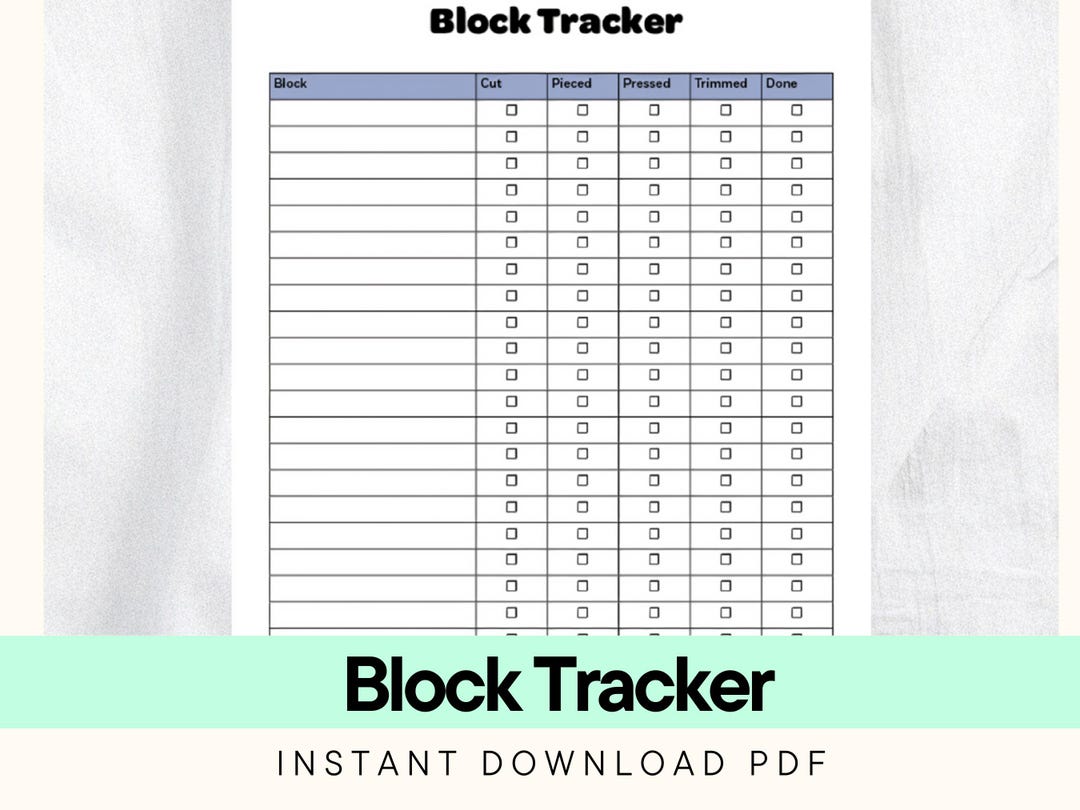 Quilt Block Tracker – Printable PDF for Quilters - Etsy UK