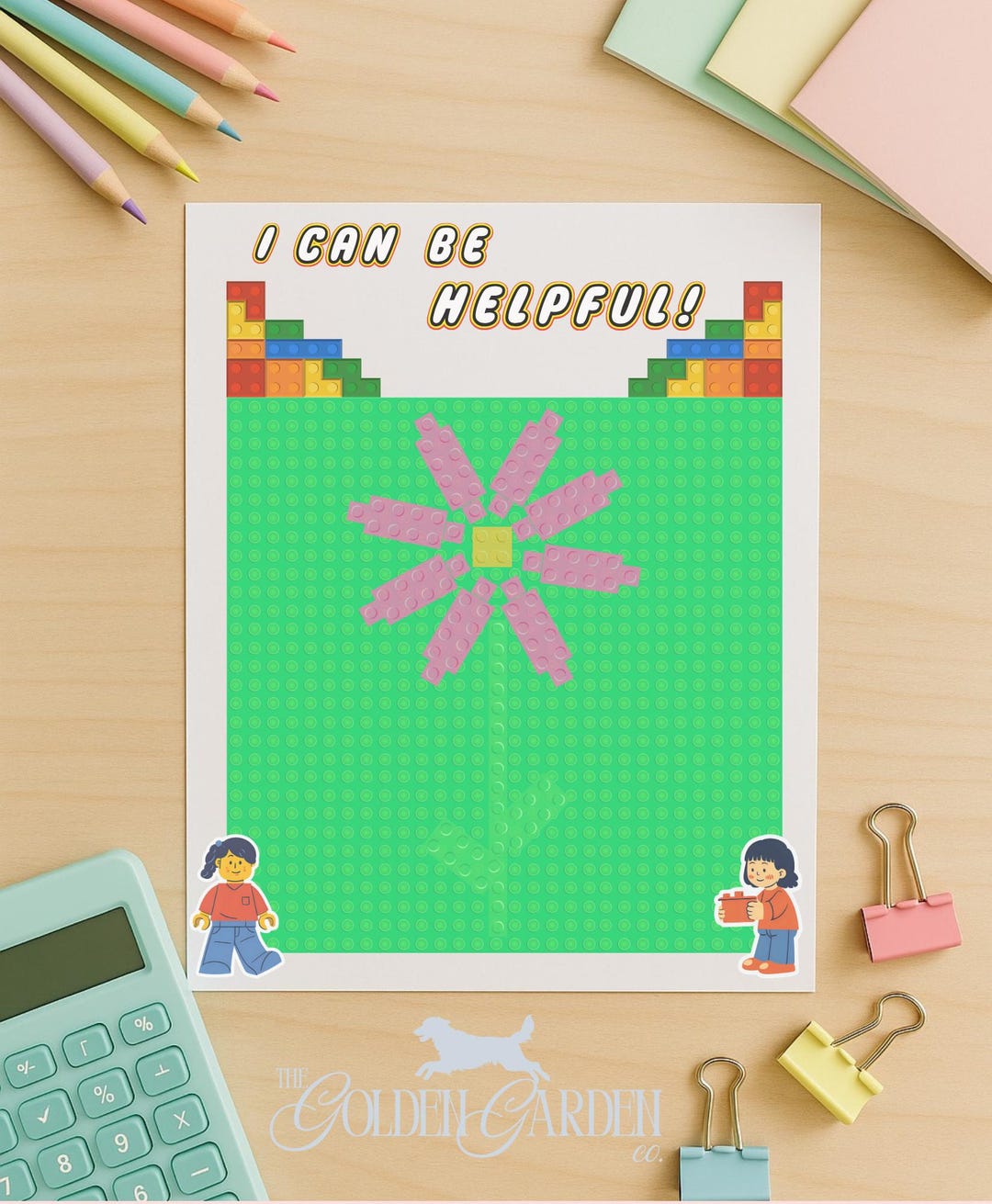 Block Behavior Flower Building Block Behavior Chart: Printable Reward Tracker (digital ...