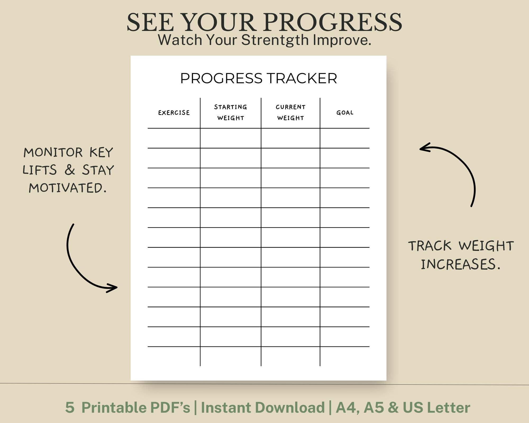 Workout Log Book Printable | Exercise Tracker PDF | Fitness Log ...