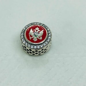 Pandora Montenegros flagga pärla Charm/Reseberlock | Födelsedagspresent | Smycken i 925 sterlingsilver | Charm-armband | med presentask