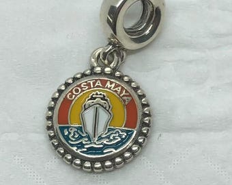 Pandora Costa Maya Cruise Port Exclusive Vacation Dangle Charm/Travel charms|S925 Sterling Silver Jewelry|Charm Bracelets|with gift Box