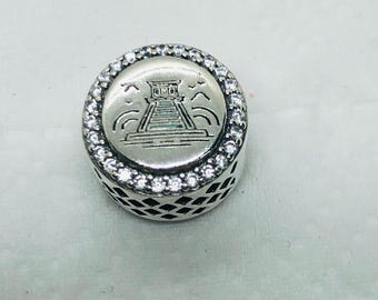 Dije exclusivo de la Riviera Maya de México/Dije de viaje/Regalos de Navidad/Joyería de plata esterlina S925/Pulsera con dijes/Con caja de regalo