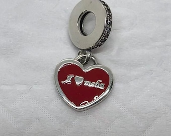 Pandora Russia I Love You Heart Dangle Charm/Travel charm|S925 Sterling Silver Jewelry|Charm Bracelets|with gift Box