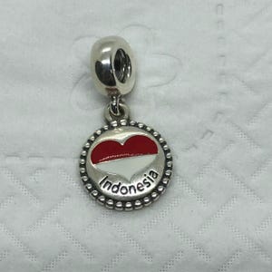 Pandora Indonesia Flag Exclusive Charm/Travel charm|Birthday gifts|S925 Sterling Silver Jewelry|Charm Bracelets|with a gift Box