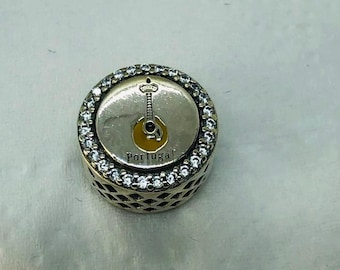 Dije de cuentas exclusivo de Portugal/Dije de viaje/Regalos de Navidad/Joyería de plata esterlina S925/Pulsera con dijes/Con caja de regalo