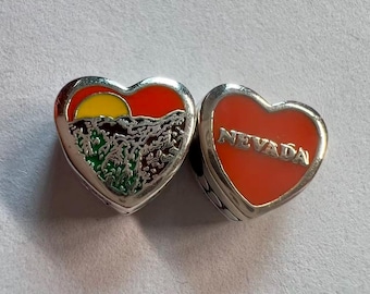 Pandora Nevada Heart Charm |Travel bead Pendant| Birthday gifts|S925 Sterling Silver Jewelry| Charm Bracelets| with a Gift Box