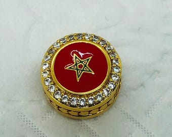 Charm Pandora con bandiera del Marocco, bottone, ciondolo rotondo con bandiera dorata, charm da viaggio, regali di compleanno, gioielli in argento Sterling S925, con confezione regalo