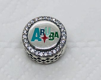 Dije de tortuga marina exclusivo de Aruba, dije de viaje, regalo de Navidad, joyería de plata de ley S925, pulsera con dijes, con caja de regalo.