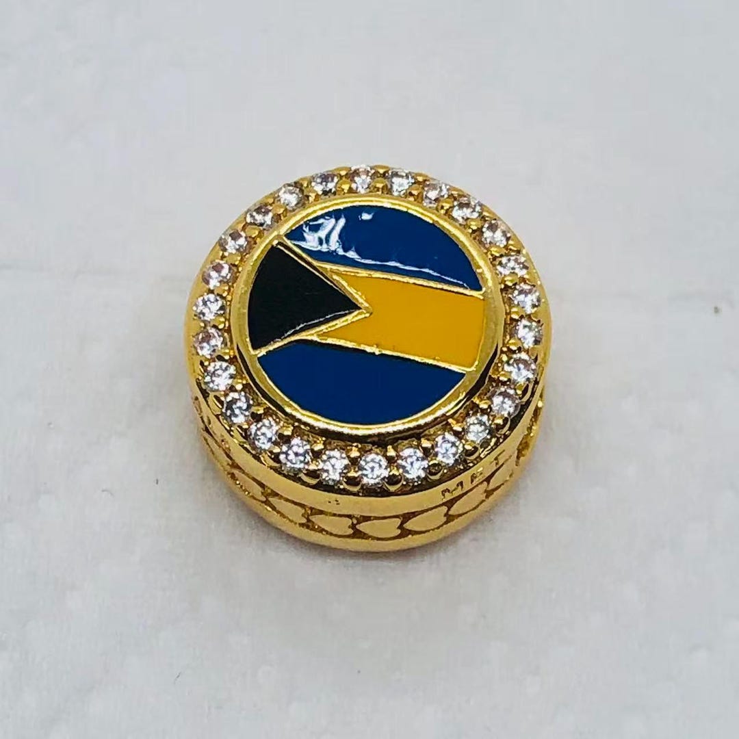 Bahamas Exclusive Country Flag Button Charm/gold Flag Round Charm ...