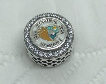 Pandora 2026 Charm Turks e Caicos/Ciondolo da viaggio/Regalo di compleanno/Gioiello in argento sterling S925/Charm/Confezione regalo inclusa