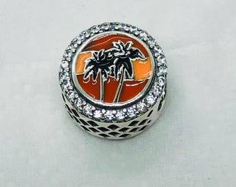 Florida Palm Trees Exclusive Bead Charm/Travel charm/Christmas gifts|S925 Sterling Silver Jewelry|Charm Bracelets|with gift Box