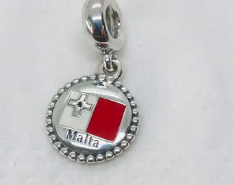 Pandora Malta-vlagbedel / Reisbedelcadeaus/verjaardagscadeaus/S925 sterlingzilveren sieraden|Bedelarmband|met geschenkdoos