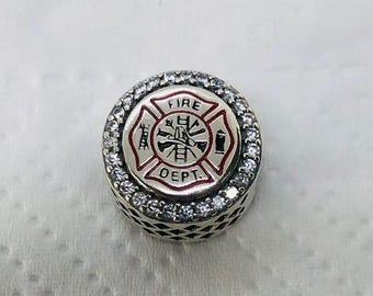 FIRE DEPT Exclusive Bead Charm Pendant/Travel charm gifts|S925 Sterling Silver Jewelry|Charm Bracelet|with gift Box