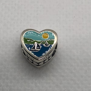 Charm Corazón de Michigan de Pandora / Regalo de viaje / Joyería de plata de ley S925 / Pulsera con charms / Caja de regalo gratis