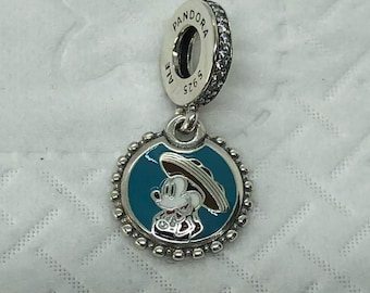 Charm de Mickey Mouse de Pandora México / Charms de viaje / Regalos de cumpleaños / Joyería de plata esterlina S925 / Pulseras con charms / Con caja de regalo