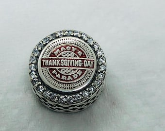 Dije exclusivo del desfile de Acción de Gracias de Macy's/Dije de viaje/Regalos de Navidad/Joyería de plata esterlina S925/Pulsera con dijes/Con caja de regalo