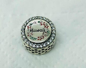 Hawaii Beach Exclusive Bead Charm Pendant/Travel charm gifts|S925 Sterling Silver Jewelry|Charm Bracelet|with gift Box