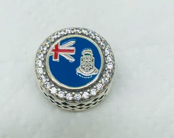 Cayman Islands Flag Exclusive Bead Charm/Travel charm/Christmas gifts|S925 Sterling Silver Jewelry|Charm Bracelet|with gift Box