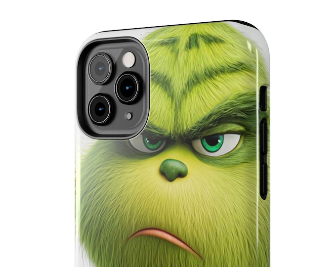 Grinch Green Tough Phone Case, Durable Shockproof Cover, Christmas Gift, Holiday Accessory, Protective Hard Case for iPhone & Samsung