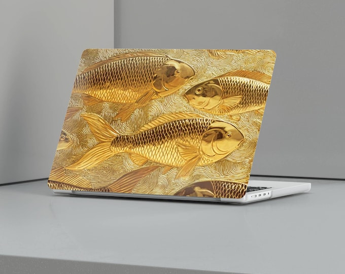Koi MacBook Case in Gold The skin of a lucky fish laptop