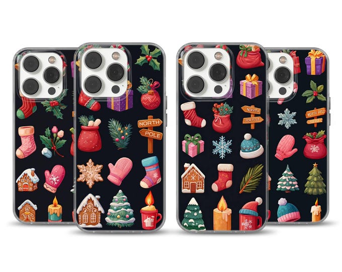 Mittens Pattern Phone Case Christmas Holly cover for iPhone