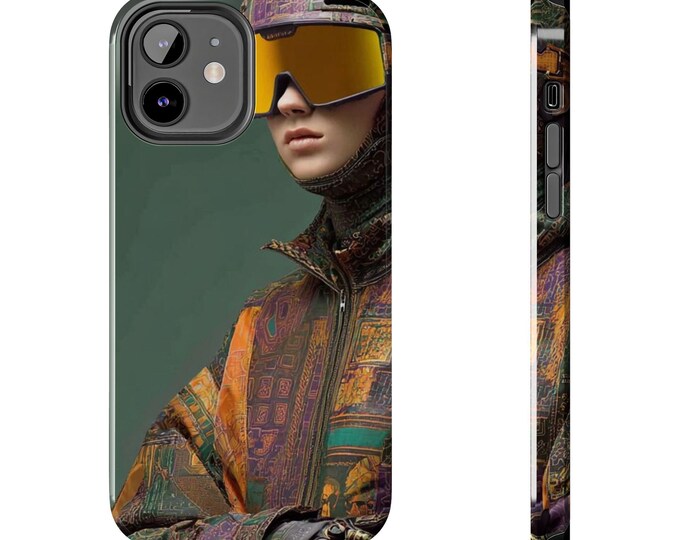 Futuristic Ski Goggles Tough Phone Case | Skiing Phone Cover, Protective Phone Case, Sports Fan Gift, Ski Lovers Accessory, Winter Phone