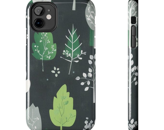 Green Leaf Pattern Phone Case | Botanical Nature Cover