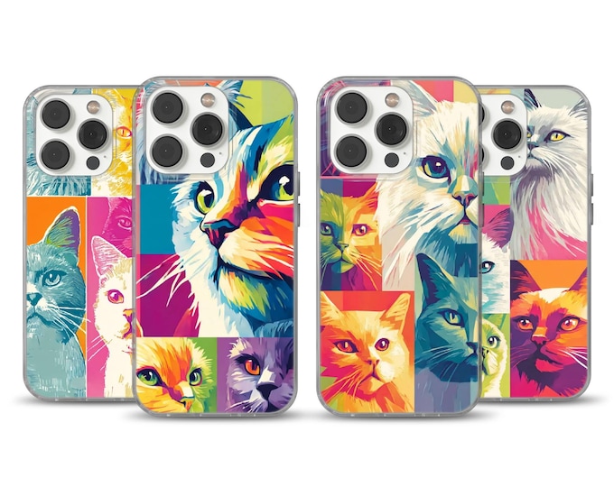 Animal lovers will love this adorable cat phone case cover for the iPhone 12, 13, 14, 15, 16e, 17, Samsung S25 Edge, A16, Pixel 10, and 9A.