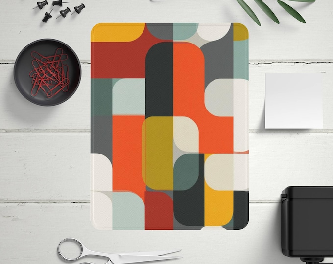 Retro Geometric Blocks iPad Cover Mid Century