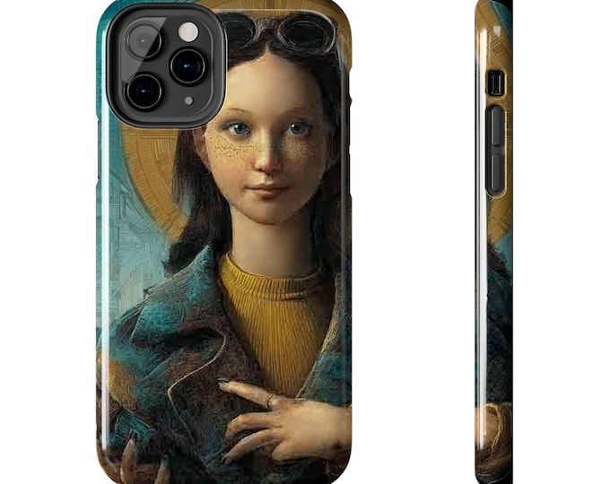 Modern Renaissance Girl phone case | art portrait, vintage halo design