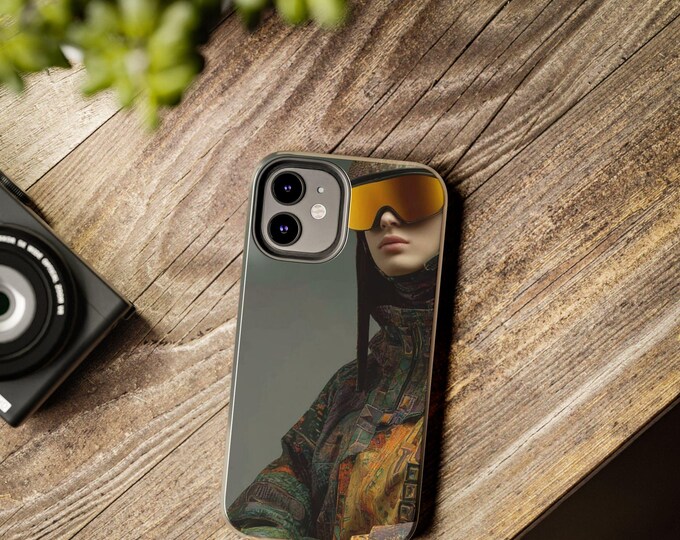 Futuristic Ski Goggles Woman Phone Case | Tough Phone Case