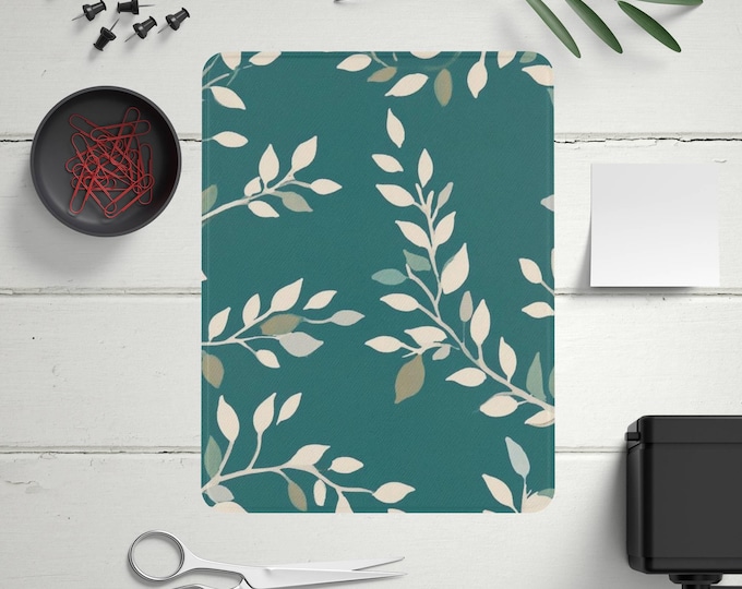 Teal Botanical iPad Case Green Leaf cover