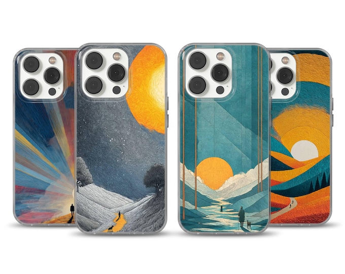 Abstract Sun TPU Phone Case: Sunburst, Celestial, Trippy Art, Lightweight, Soft Gel Cover, Elegant Design for iPhone 13, 14, 15, 16, and 17