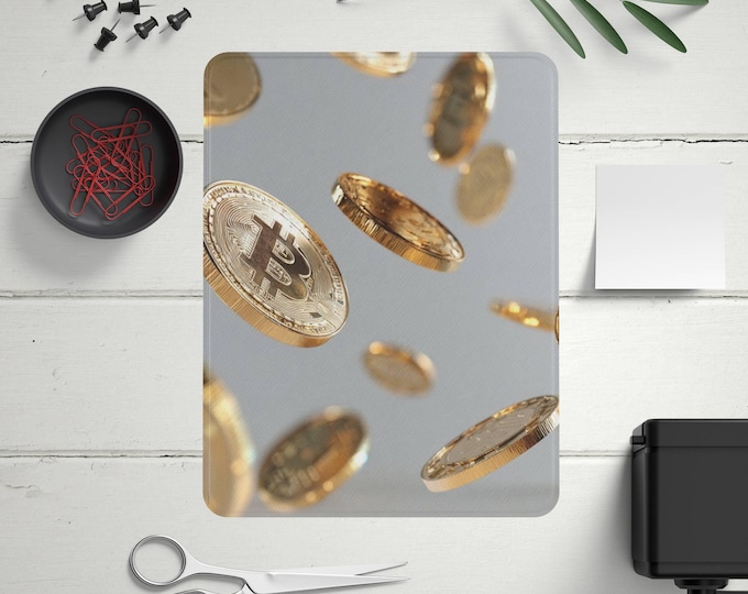 Crypto Pattern Case for iPad Pro 13, 12.9, 11, 10.9, iPad Air, and  6th Gen with Pencil Holder, Cryptocurrency Design.