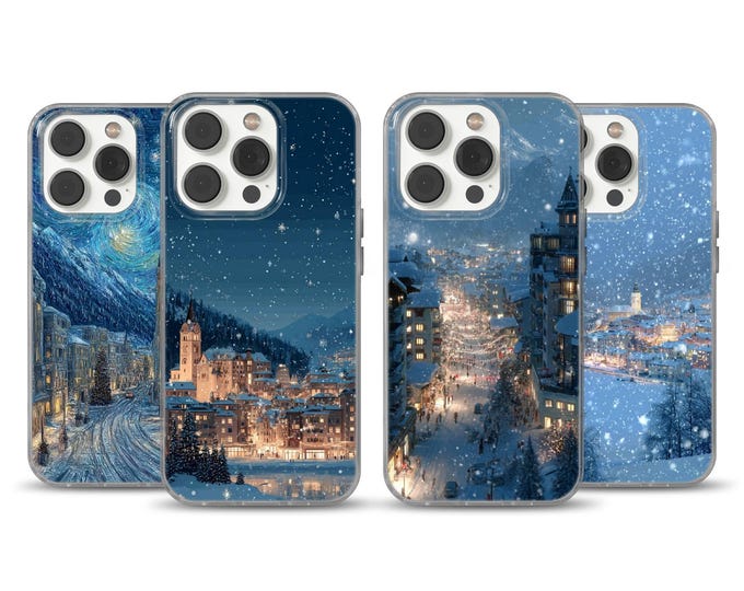 Van Gogh Starry Night Christmas Phone Case, Art Parody