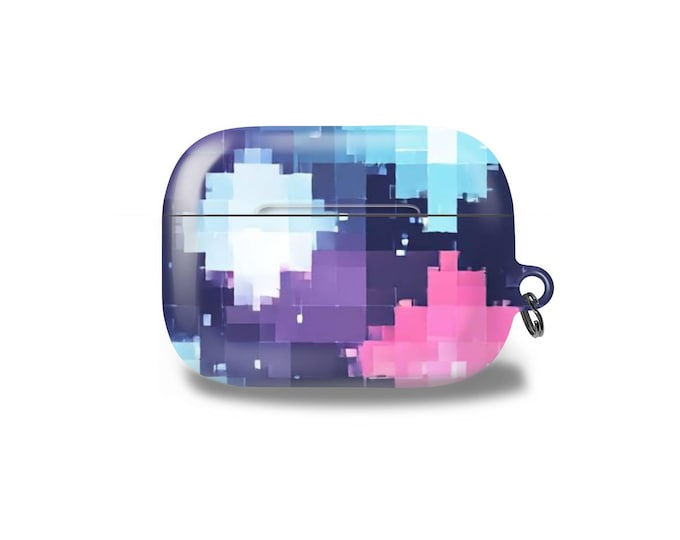 Seamless Pattern  Case, Pixelated Style Cover for Pro, AirPods 1/2, Samsung Buds, Google Pixel Buds, Durable Gloss Finish