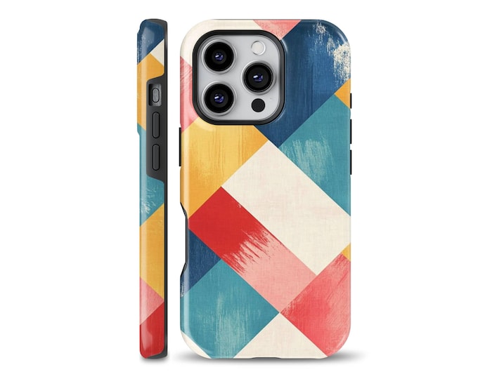 Retro Geometric Phone Case Colorful Triangle MagSafe cover