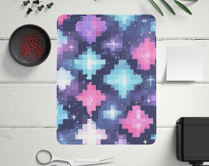Pixelated Seamless Pattern iPad Case for iPad Pro 12.9, 11, 10.9, 13,  Gen 6 with Pencil Holder, Vegan Leather, Durable TPU Cover