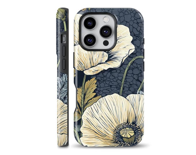 Cream Poppy Vintage Floral Floral MagSafe