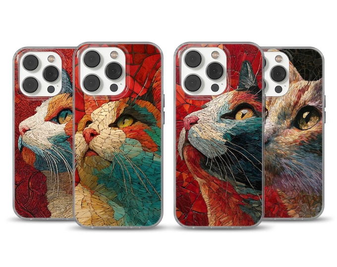Cat Meme Phone Case, Lightweight Gel Cover, Art Lover Present, Whimsical Kitty Design for iPhone 14, 15, 16, 17, Samsung S25, and Pixel 10